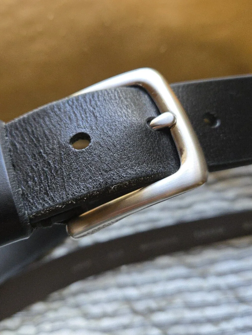 Fossil Men's Leather Belts - Black and Brown, SIZE 32